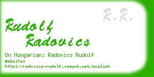 rudolf radovics business card